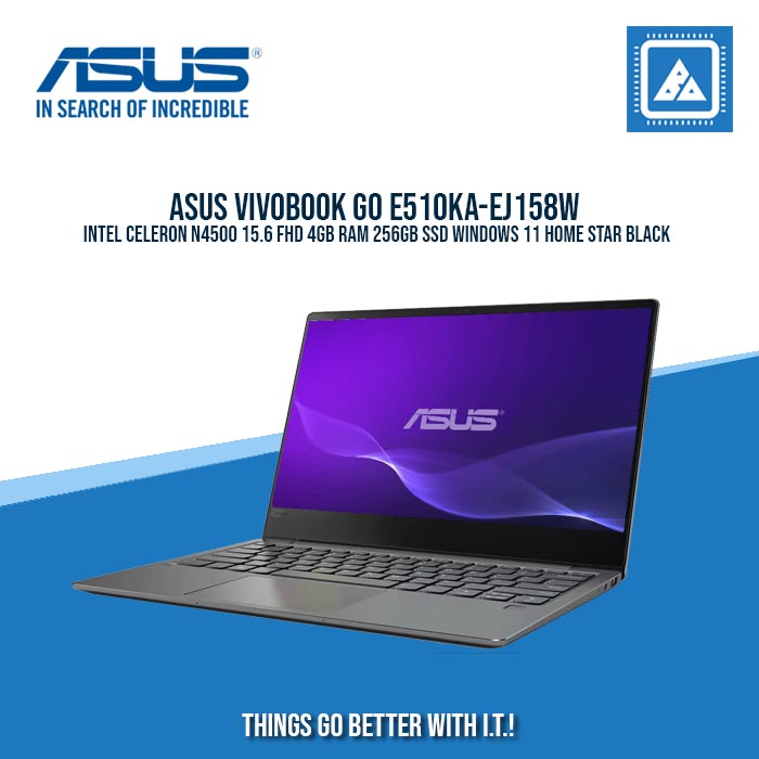 ASUS VIVOBOOK GO E510KA-EJ158W CEL-N4500/4GB/256GB NVME | BEST FOR STUDENTS ASUS VIVOBOOK GO E510KA-EJ158W CEL-N4500/4GB/256GB NVME | BEST FOR STUDENTS